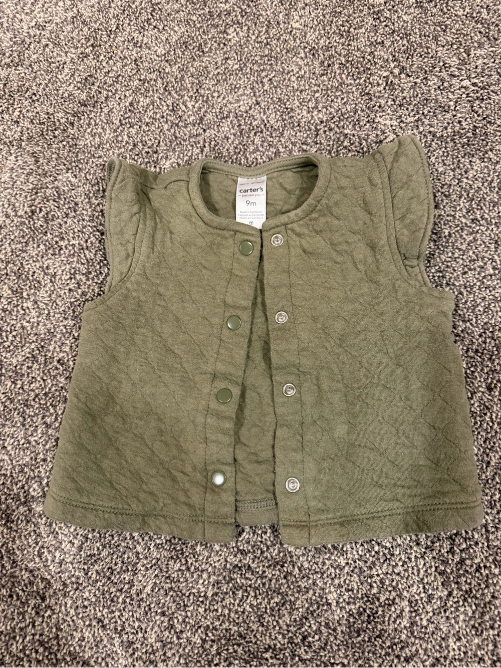 Carter's Olive Green Quilted Baby Vest